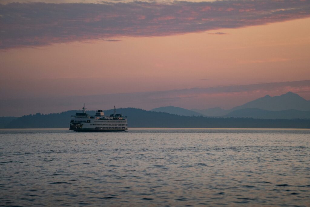 Seattle Ferry at Sunset